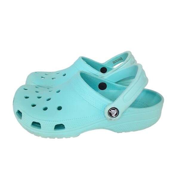 Crocs Clogs Womens 7 Slip On Water Shoes Robins Egg Blue Rubber Comfort Shoes - Picture 3 of 10